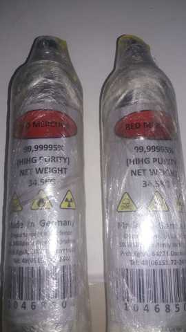 pure red liquid mercury solution 99.999%