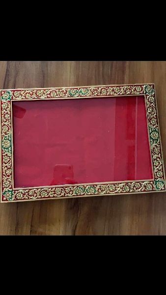Gold Leaf Work Photo Frame, Packaging Type : Box