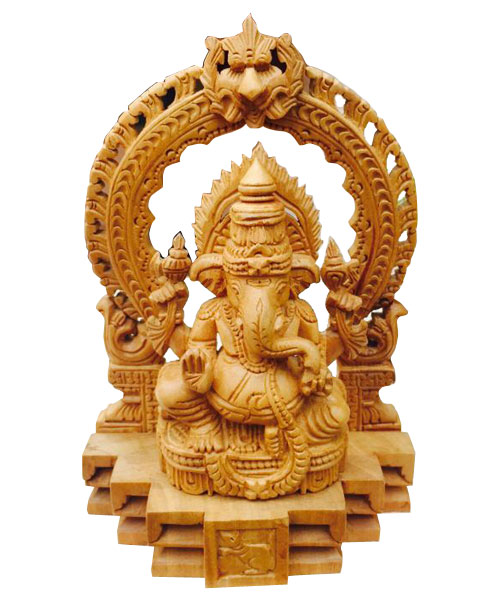 6 Inch Wooden Ganesh Statue