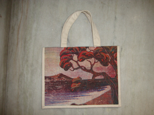 JUTE CANVAS BAG ., for Shopping, OFFICE, COLLEGE, Style : Handled