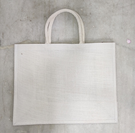 ISPL WHITE DYED JUTE BAG, for Daily Use, Shopping, OFFICE, COLLEGE, Size : Multisizes