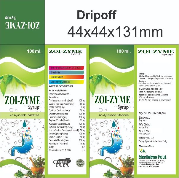 Zoi-Zyme Syrup, Packaging Size : 100ml