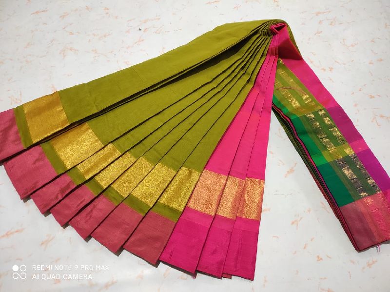 Plain Cotton Saree With Border