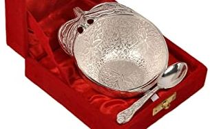 Silver Plated Apple Shape Bowl Set, for Catering, Style : Royal