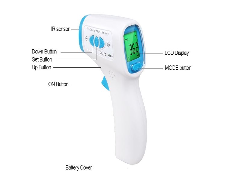 Medical Non Contact Forehead Digital Temperature Infrared Thermometer Gun