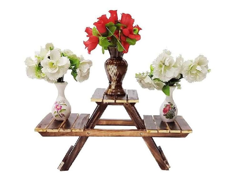 Polished Plain Wooden Flower Pot Stand, Style : Modular
