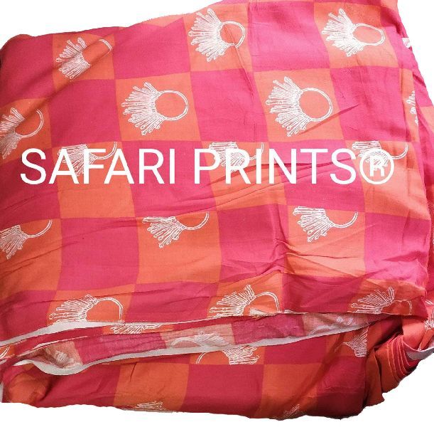 Rayon Printed Fabric (Sanganeri Print ), For Garments, Women Kurti, Width : 40 Inch