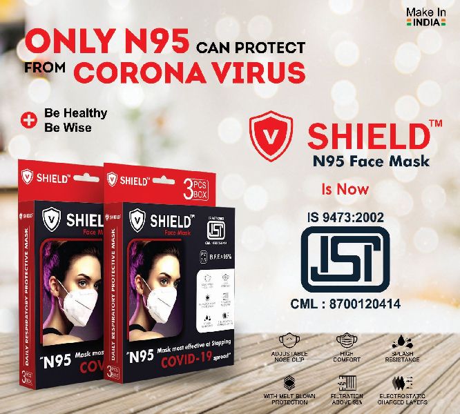 V Shield N95 Face Mask, Size : Standard