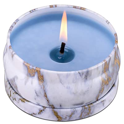 Round Paraffin Wax Eucalyptus Scented Candles, for Party, Lighting, Decoration, Dimension : 15X16cm