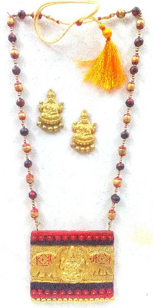 Charming Handpainted Temple Terracotta Necklace Set, Feature : Corrosion Proof, Fine Finishing, Good Quality