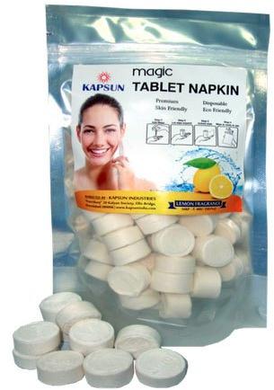 Kapsun Magic Tablet Napkin, Color : White