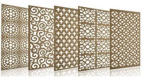 Wooden MDF Grill Board For Partitions Wall Paneling Wardrobes Shape 