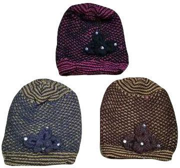 Hotmod Ladies Trendy Woolen Cap, Pattern : Knitted
