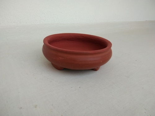 Red Round Bonsai Pot