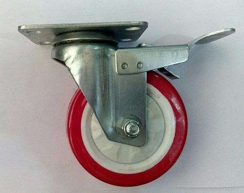 ULTRA Rubber PU Caster Wheel, Color : Red