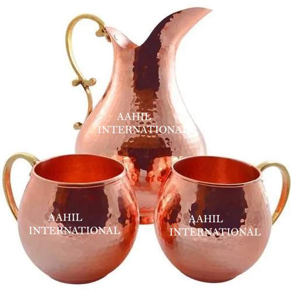 AAHIL INTERNATIONAL Copper Pitcher, Copper Jug, for Water Storage