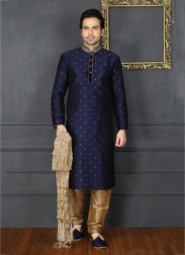 Men Silk Churidar Sherwani, Size : Small, Medium, Large, XL, All Sizes