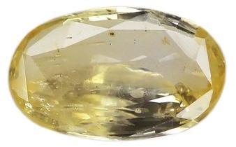 Oval Unheat Yellow Sapphire Stone