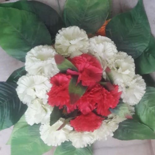 Silk Artificial Flowers, for Decoration, Color : Red, White Green