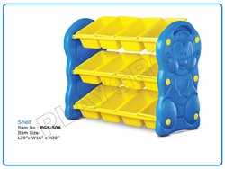 Plastic Toy Shelf, Color : Blue, Yellow