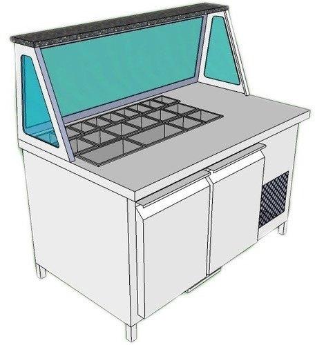 Rectangular Silver Stainless Steel Cold Bain Marie