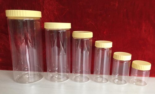 Plastic transparent pet jars, for Storage, Feature : Leakage Proof