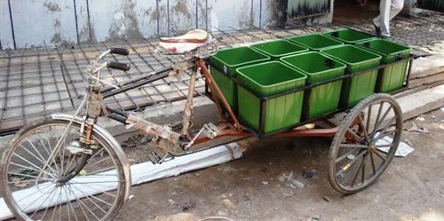 Garbage Tricycle Rickshaw, Color : Green