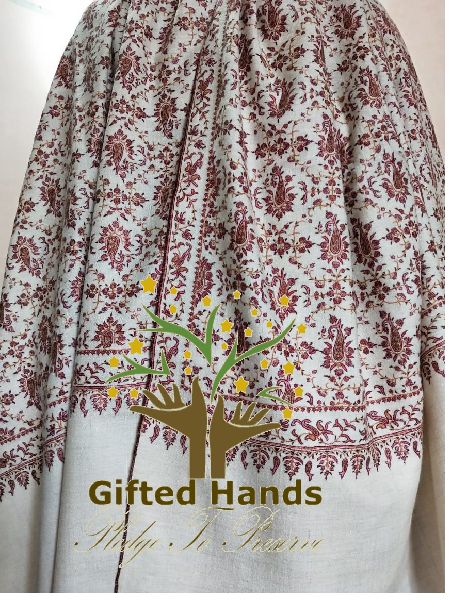 100% Pure Sozni Embroidered Pashmina Shawl, Technics : Attractive Pattern