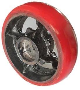 PU Cast Iron Caster Wheel, Color : Red