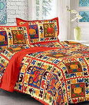 Jaipuri Printed Double Bed Sheet, Size : 90*108 Inches