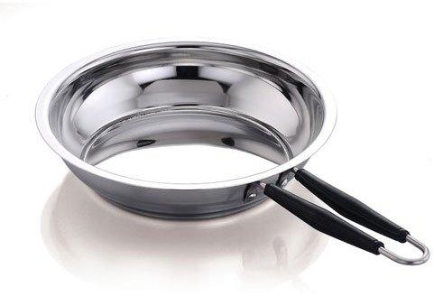 Stainless steel fry pans, Color : Silver