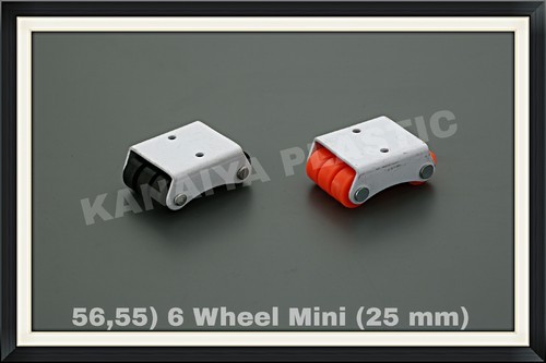 Cubon pvc Mini Sixer Caster Wheel, Color : Black, Orange
