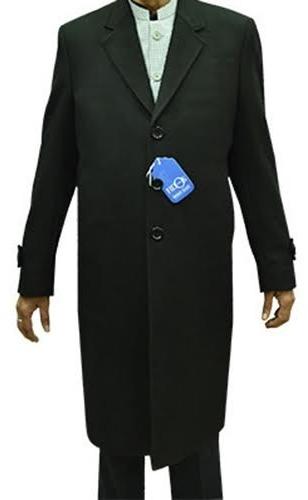 Polyester Plain Wool Long Mens Overcoat, Size : XL, XXL