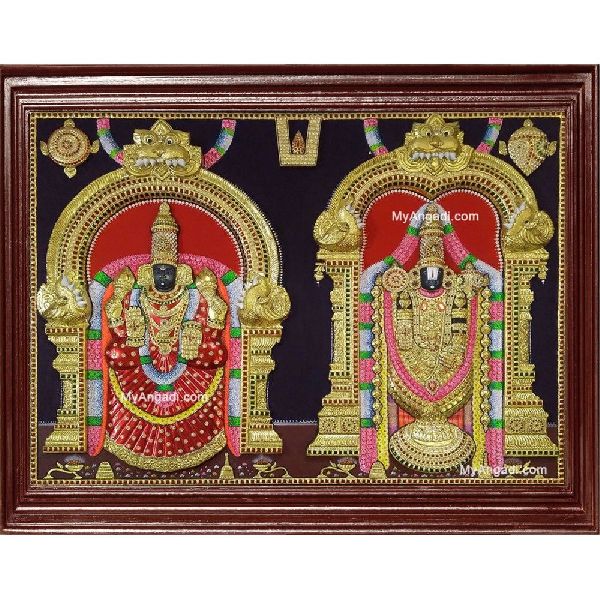 Balaji Padmavati Thaayar Super Emboss 3D Tanjore Painting