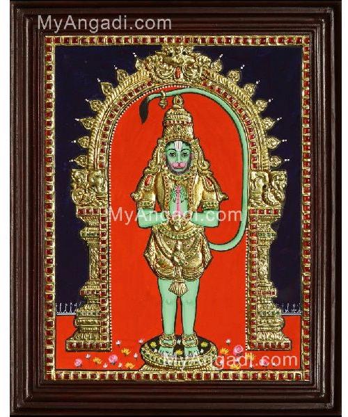 Polished Hanuman Tanjore Painting, Packaging Type : Carton Box
