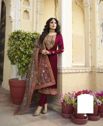 FIONA Straight Georgette Designer Salwar Suit, Size : All Sizes
