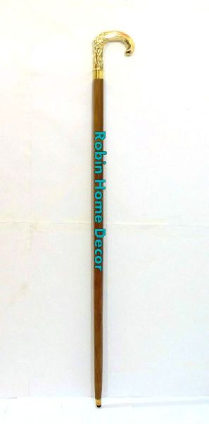 Brass Handle Wooden Walking Stick, Color : Black at Rs 350 / Piece