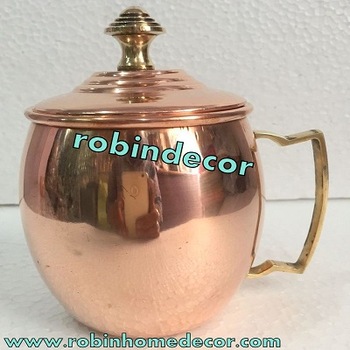 Copper Moscow Mule Mug with Lid