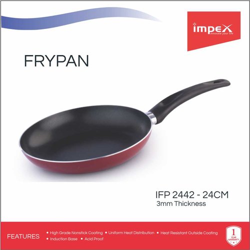 Stainless Steel Fry Pan, Color : Black