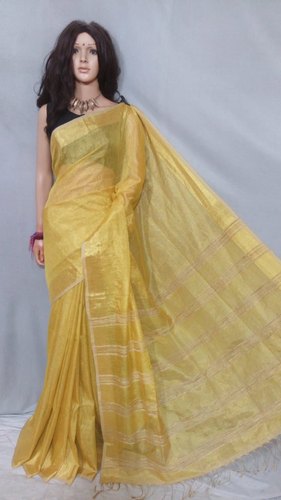 Tissue linen saree, Occasion : Party wear