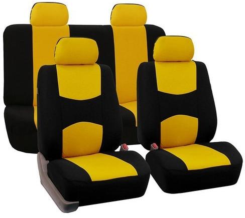 Leather Car Seat Cover, Color : Black, Yellow