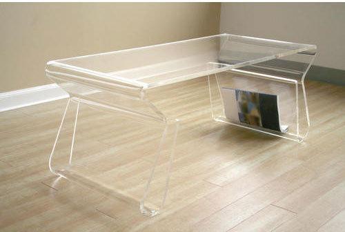Rectangular Acrylic Coffee Table, Color : Transparent