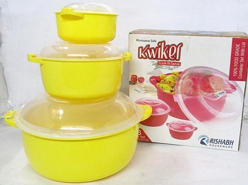 Plastic Microwave Oven Bowl, Color : PINK, BLUE, YELLOW