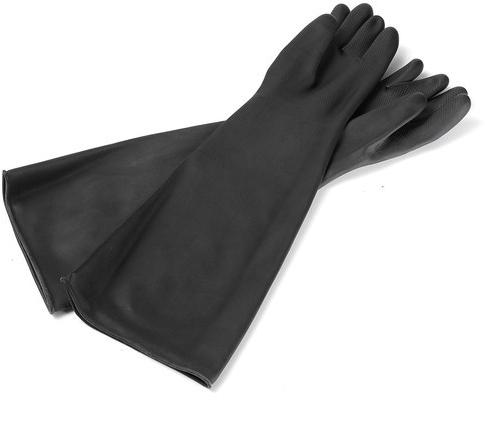 Plain Rubber Acid Resistant Hand Gloves, Gender : Unisex