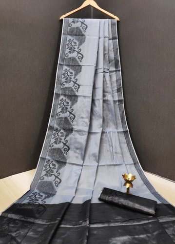 Tissue Border Soft Silk Saree, Saree Length : 6 m (with blouse piece)