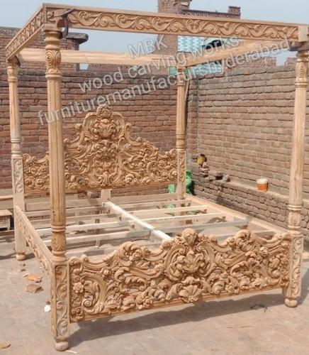 Rectangular Polished Double Teakwood Bed, for Home Use, Feature : Easy to Place, Stylish, Termite Proof