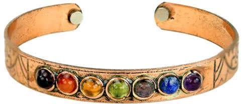 seven chakra stone cuff bracelate