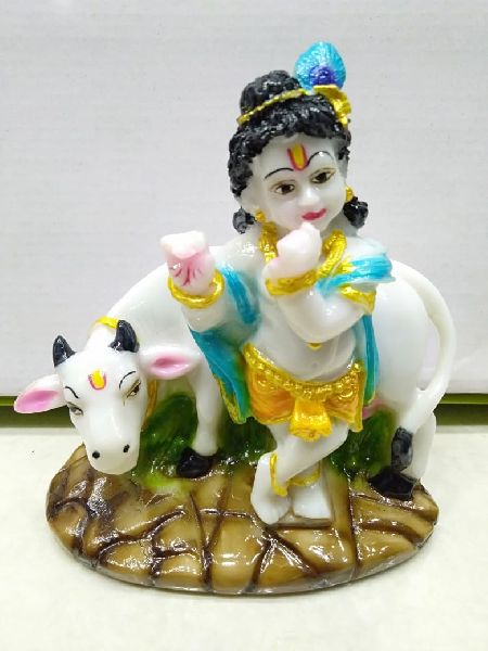 Fiber Cow Krishna Statue, Packaging Type : Carton Box