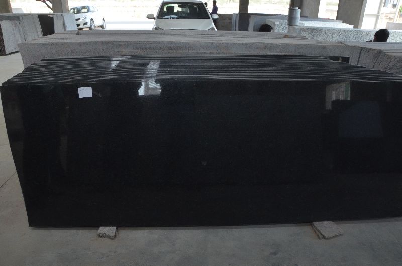 Polished R Black Granite Stone, for Countertop, Hotel Slab, Size : 902X402cm