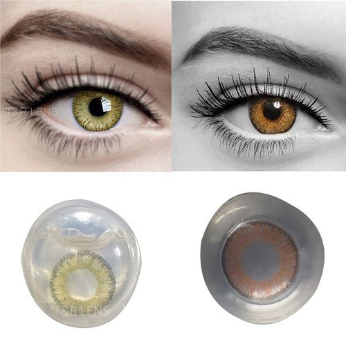 Silicone Hydrogel Contact Lenses, Color : Yellow Brown